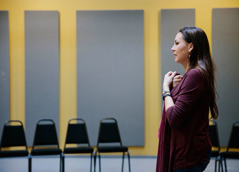 DeLanna Studi in rehearsal for And So We Walked at The Armory.