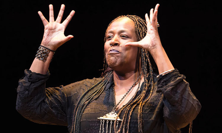 Dael Orlandersmith performs Forever at Center Theatre Group in Los Angeles. (Photo by Craig Schwartz)
