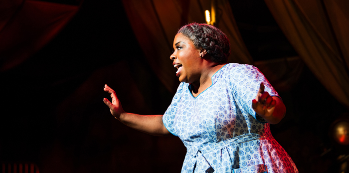 Maiesha McQueen as Ethel Waters in His Eye is on the Sparrow at The Armory. Photo by Patrick Weishampel/blankeye.tv.
