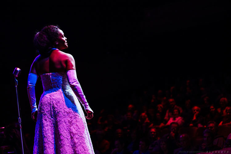 Deidrie Henry as Billie Holiday in "Lady Day at Emerson's Bar and Grill" at The Armory.&nbsp;Photo by Patrick Weishampel/blankeye.tv.