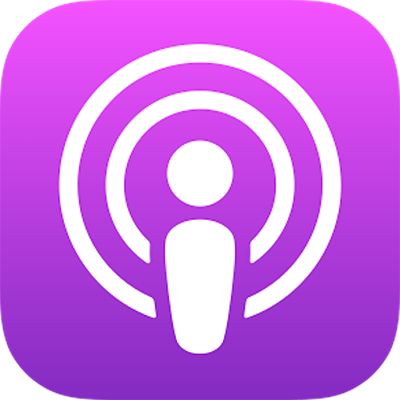 Simple graphic representation of person resembling a lower-case i surrounded by two concentric circles, an icon for 'podcast.'
