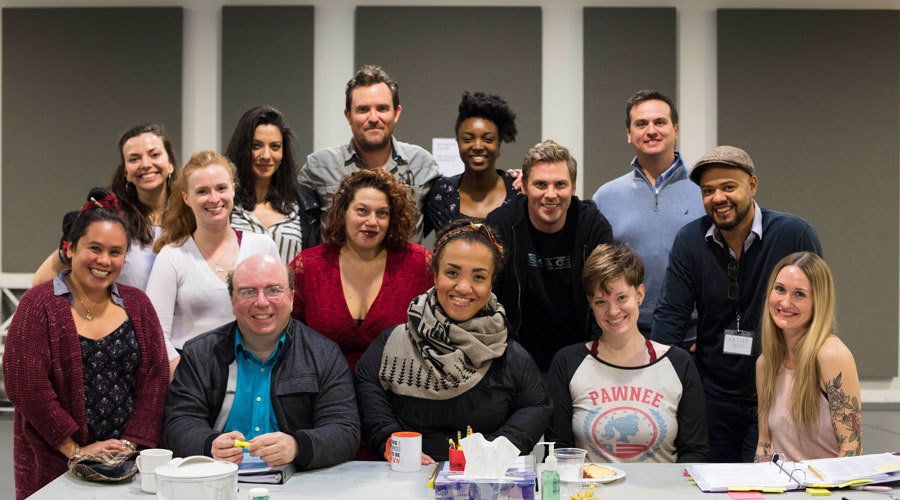 The cast and members of the creative team of&nbsp;Sense and Sensibility on the first day of rehearsal.