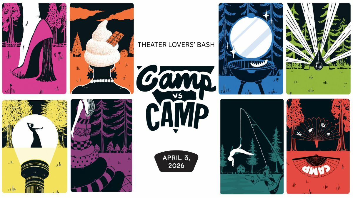 banner with hand drawn camp like images