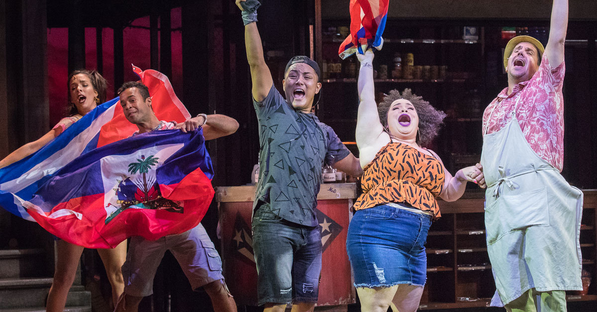 Select cast members in a performance of In the Heights at The Armory.&nbsp;Photo: Owen Carey