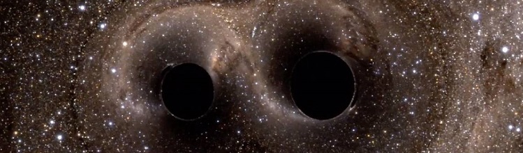 Two black holes on the verge of collision.
