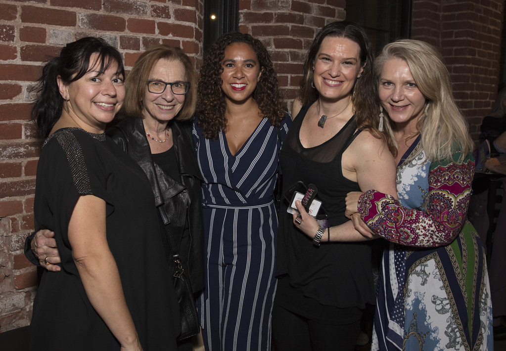 Diana Gerding with members of the production team at the opening night for The Color Purple